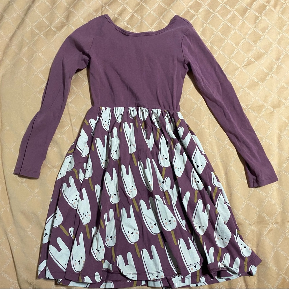 Purple Kids Dress with Bunny Print